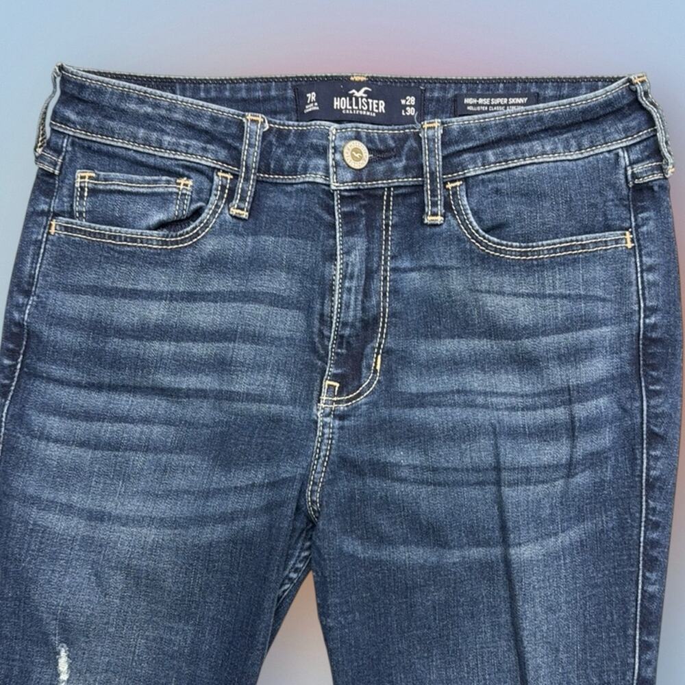 HOLLISTER Women’s 7 (juniors) HIGH RISE SUPER SKINNY Blue Jeans